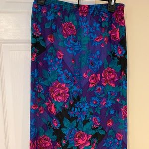 Vintage 90s floral print midi skirt